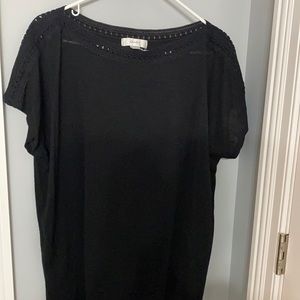 CJ Banks knit crochet neck and sleeve